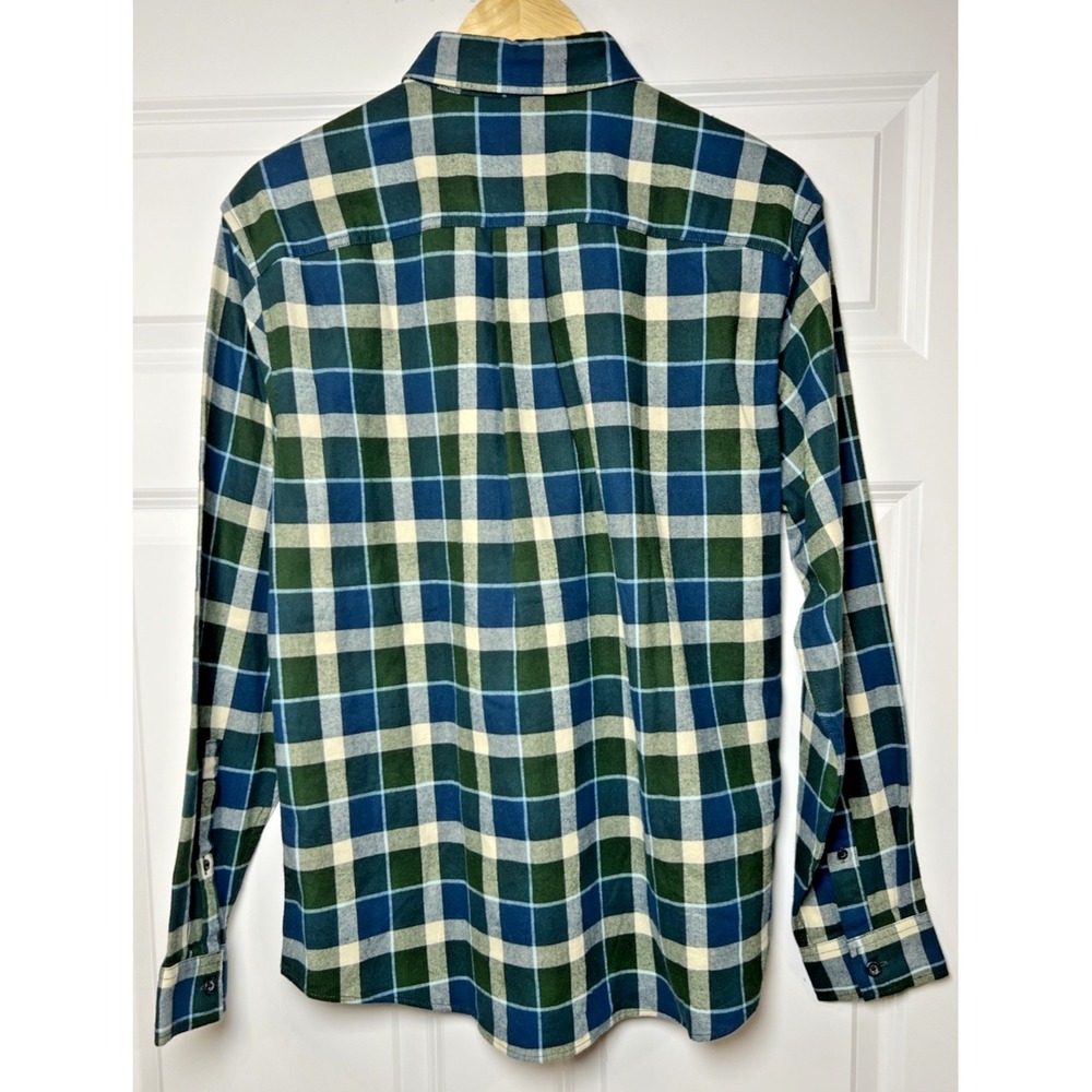 Eddie Bauer Field Flannel Shirt NWT Medium Blue Plaid Gorpcore 100% Cotton - Picture 2 of 11
